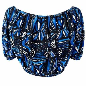 NWT-CROP TOP BLUE & BLACK.SIZE XL